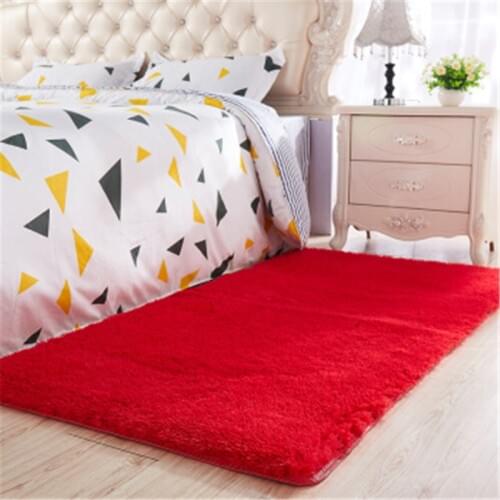 Nordic style long hair carpet living room coffee table blanket bedroom bedside mat Thickened washed silk hair non-slip rug