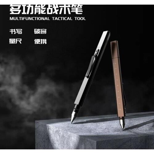 Source factory aluminum alloy multi-function self-defense tactical pen broken window cone EDC outdoor survival multi-function ta