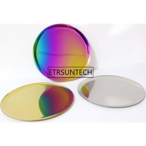 Multifunction Mirror Tray Metal Gold Storage Tray Rainbow Color Round Fruit Plate Tea Trays Jewelry Receive