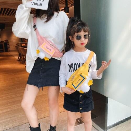 Disney fashion cartoon Donald Duck boys and girls children parent-child chest bag waist bag messenger small bag female shoulder