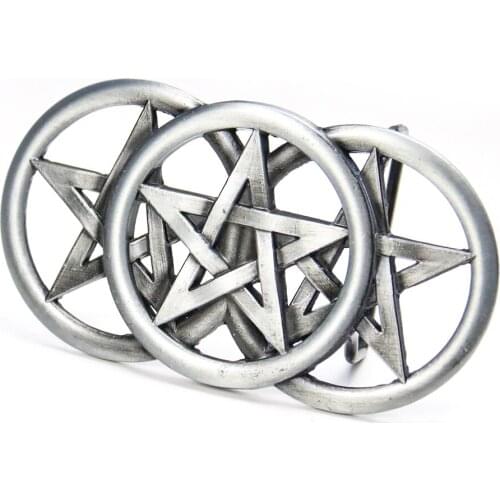 Fashion Celt Star Belt Buckle for Men Belt Accessories Retro Metal Buckle DIY Western Cowboy Rock Style Fit for 4cm Width Belt