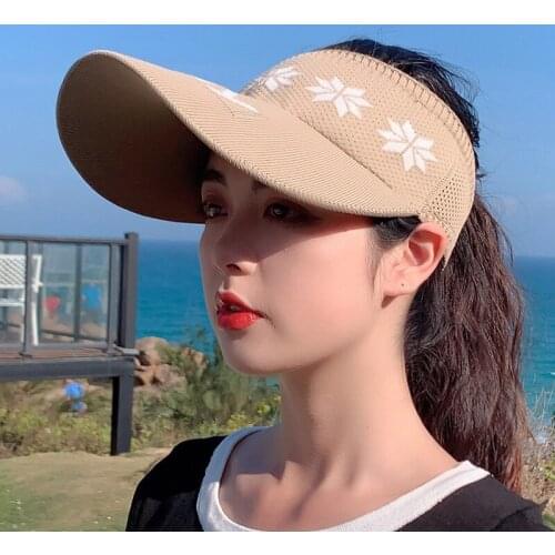 New open top womens outdoor sports sunshade hat knitted cap baseball cap extended brim sunscreen Hat Women