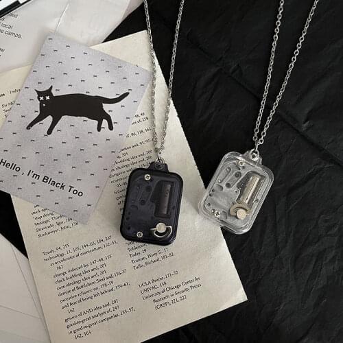 Ins Power flow decompression eight tone Box necklace