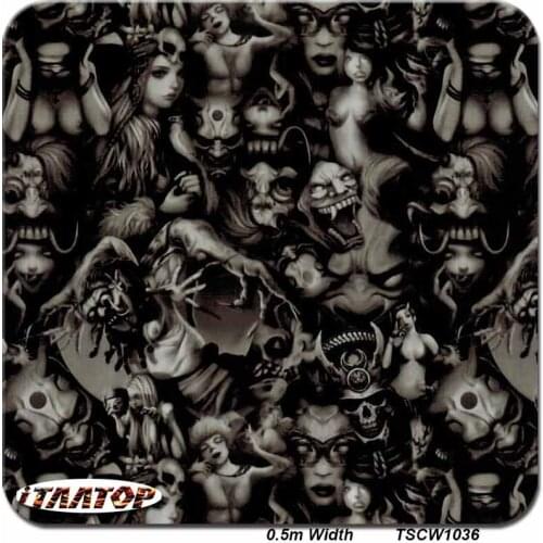 ITAATOP Skull Hydro Dipping Film TSCW1306 0.5M * 2/10/20M Water Transfer Print Film