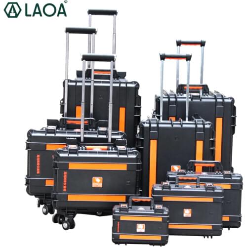 LAOA Strengthen Impacted Resistance and Water-Proof Portable Tool Box Instrument Trolley Fix Wheel Case