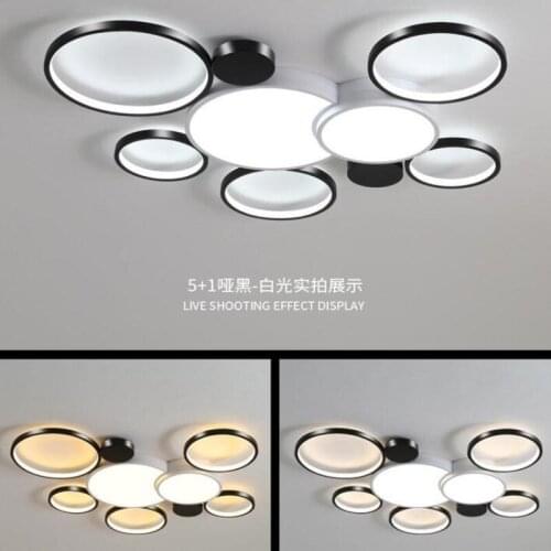 Factory direct Nordic modern living room LED ceiling lamp bedroom lamp restaurant LED chandelier hotel lamp dimming LED lamp