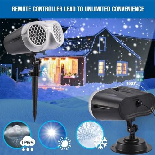 50/60HZ Christmas Projector Light Waterproof Remote Control Snowflake Projection Lamp For Indoor Outdoor Garden Decoration