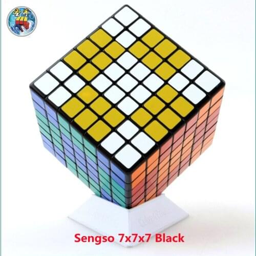 Sengso 7x7x7 Magic Cube Black Square Feels Smooth And Fault-Tolerant Cubes 7X7 For Adults Anti-stress Professional Puzzles