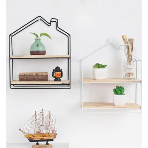 Nordic Geometric Iron Shelf Free Nail Wall Shelf Pendant Creative Living Room Wall Decoration Wall Hanging WF1126201