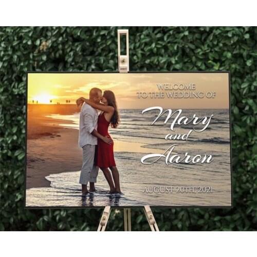 Wedding Sign Welcome To Our Wedding Sign Wedding Welcome Sign with Photo Personalized Photo Wedding Sign Wedding Decor