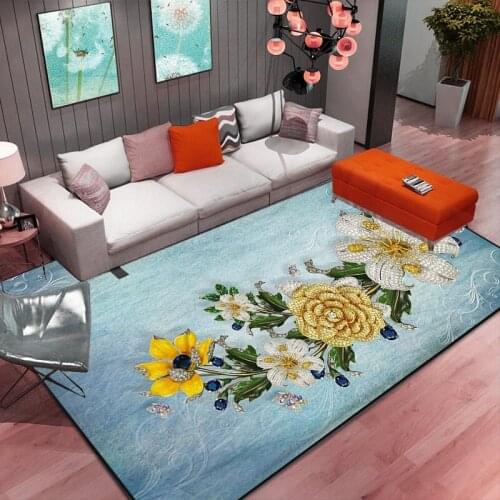 Three-dimensional flower abstract art carpet flower blooming rich and honorable living room bedroom non-slip mat fashion kitchen