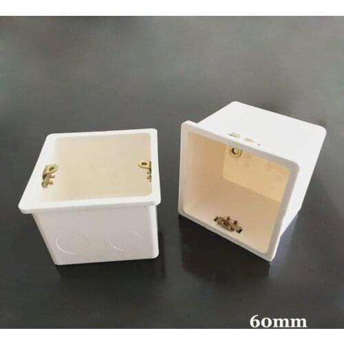 5pcs Universal Type 86 Cassette 60mm Deep Bottom Box Concealed Wall Mount Switch Box PVC Junction Box Flame Retardant