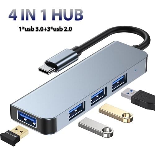 4 In 1 USB HUB Type-C To USB 3.0 2.0 HUB Adapter Multi USB Splitter Expander For Matebook Huawei Xiaomi Laptop PC Accessories
