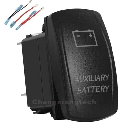 Auxiliary Battery Up Green & Red Led Rocker Switch ARB Carling 5P SPST ON/OFF 12v/24v Car Boat Waterproof IP66+Jumper Wires Set