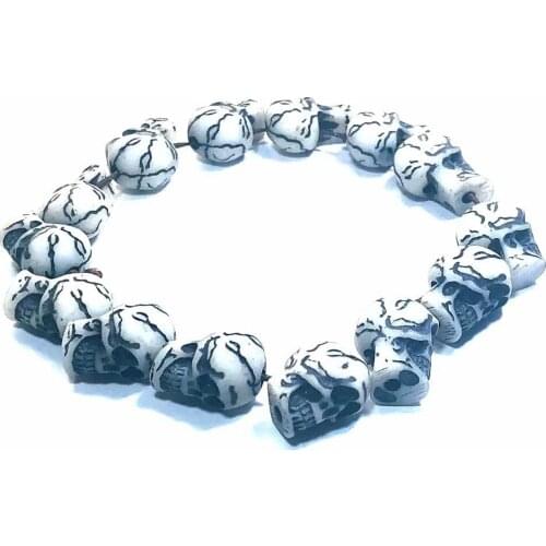 YQTDMY 10 pcs Gothic Skull Bracelet Skeleton Punk Hip Hop Cool Male Boy Jewelry Creativity Gift Wholesale