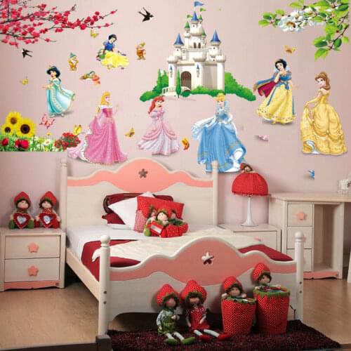 Castle Girls Princess Wall Decal Sticker Vinyl Mural Art Children Kids Girls Bedroom Home Rome Decor Wall Stickers