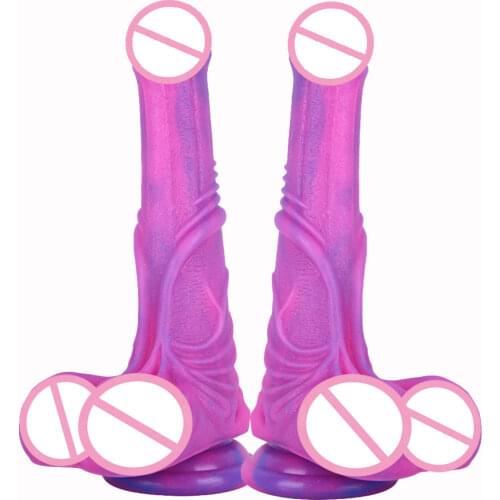 Animal dildo Horse dildo Soft Single Layer Silicone Penis Cock Strap On Anal Plug Adult Masturbator Stimulate Sex Toys For Woman
