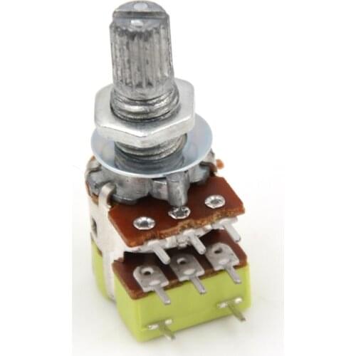 1pcs B50K 50K Ohm Dual Linear Taper Volume Control Potentiometer Switch High Quality