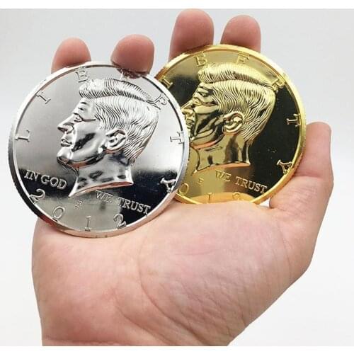 1 Pcs Big Jumbo Coin Half Dollar Silver Or Gold American Big Coin Magic Coin 73mm Top Quality Magician Gimmick Magic Props