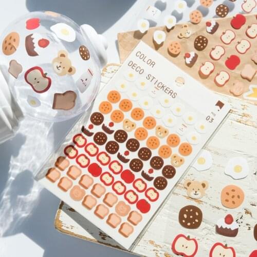 120pcs Kawaii Colorful Decorative Colored Dots Adhesive Sticker Scrapbooks Decorative Labels For Diary Album