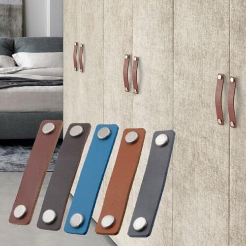 159*126mm Kitchen Handles Door Pulls Handmade Leather Pull Handle Soft Door Cupboard Drawer Knobs Furniture Hardware