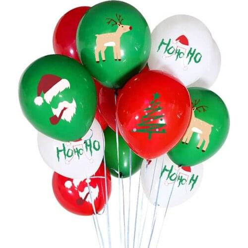 50 Christmas balloons, red, green and white latex balloons are suitable for Christmas parties, school classroom decoration