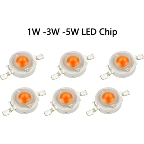 50pcs/lot 1w 3w 5w full spectrum led grow light chip 380-840nm , best led grow chip for indoor plant grow