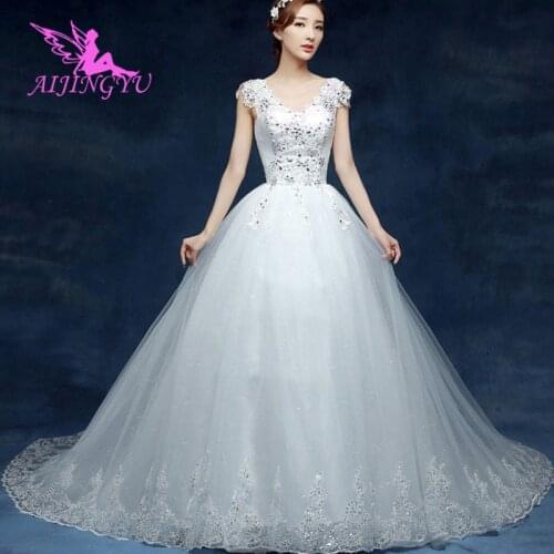 AIJINGYU 2021 elegant Customized new hot selling cheap ball gown lace up back formal bride dresses wedding dress WK451