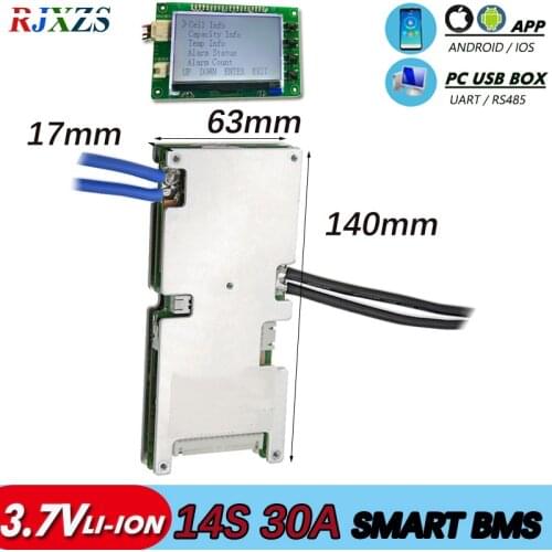 BMS 14S 30A 40A Active Smart BMS 48V New Lithiu Ion With Android Bluetooth APP External UART Software Monitor