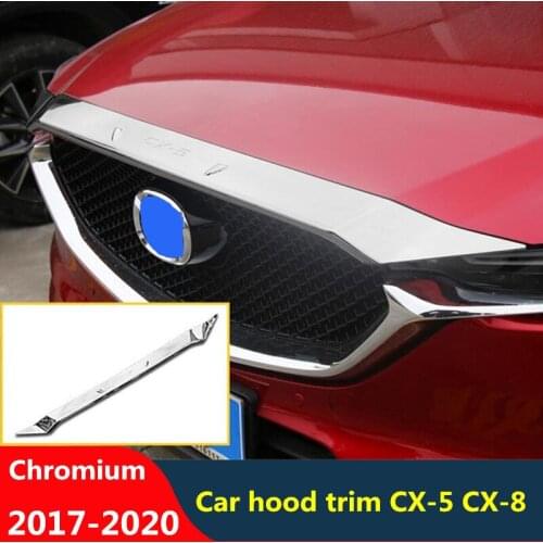 CEYUSOT For Mazda Cx-5 CX5 Car Hood Trim Strip 2017 18 19 20 CX-8 Front Bumper Car Grille Trim Piece Chromium Styling Auto Parts