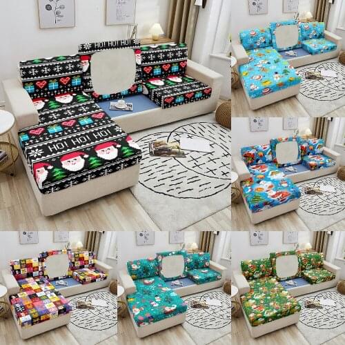 Christmas Elastic Sofa Seat Cushion Cover For Living Room Corner Sofa Chaise Longue Fabric Slipcover Couch Sofa Covers