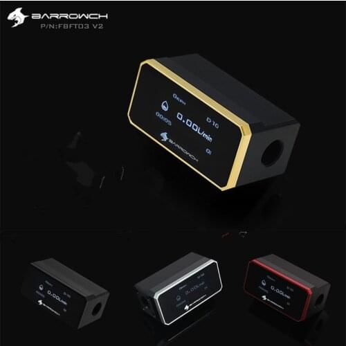 Barrowch digital display water-cooled pipeline flow monitoring OLED flowmeter FBFT03 V2