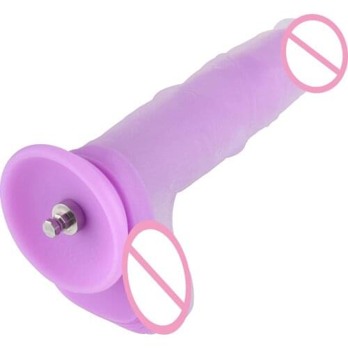 Hismith 20cm Glow Dildo, Grows in The Dark Silicone Dong with KlicLok System, 16cm Insert-able Length, Diameter 4cm, Rose Red