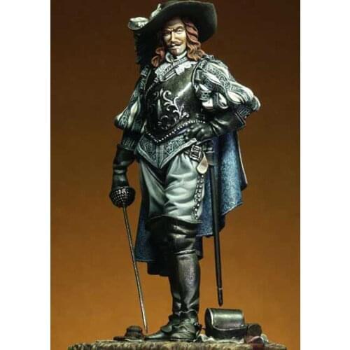 New Unassembled 1/24 75mm ancient man stand with sword Resin Figure Unpainted Model Kit