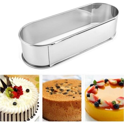 Oval Freely Adjustable Mousse Ring Cake Mold Stainless Steel Kitchen Baking Tool