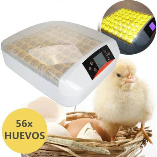 EU shipping) 56 Eggs Brooder Digital Fully Automatic Egg Incubator with light Poultry Chicken Duck Temp and Humidity Controller