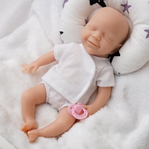 ADFO Unpainted Reborn Baby Doll 12 inch Soft Full Silicone Lifelike & Washable Newborn Mini DIY Blank Doll Birthday Xmas Gifts