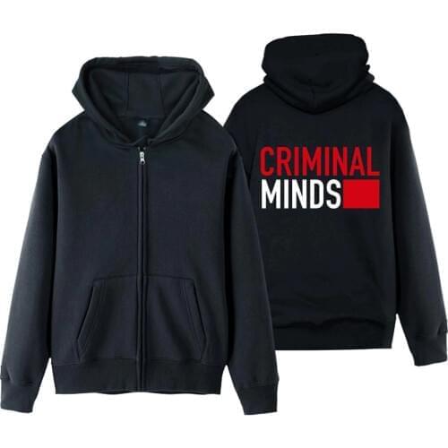 Criminal minds logo Man Boy Coat Full Zip Hoodie Fleece Hooded Jacket Autumn Winter Couple Clothes ZIIART