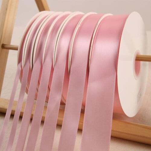 Pearl Pink Ribbons 100Yards/91Meters Polyester Ribbon Wedding Christmas Home Decoration Cake Gift Box Wrap Hand DIY Accessories