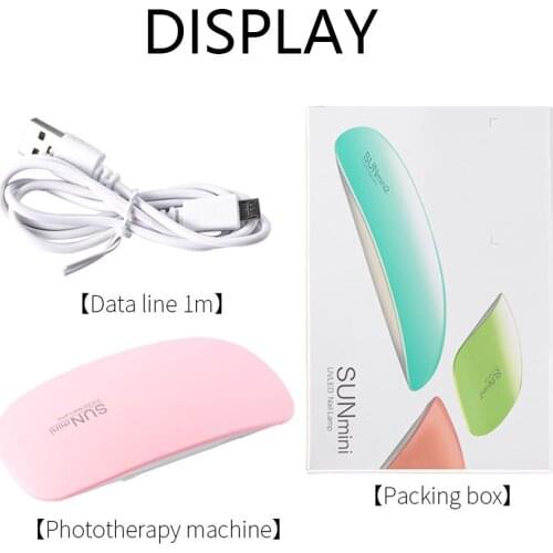 Mini 6W Nail Art Dryer 2 Colors for Curing All Gel Nail Polish Foldable Portable USB Cable Household Nail Art Lamp To Dry Nails