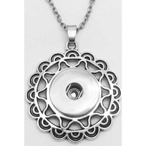 ML357 mandala flower Vintage 18mm snap button necklaces & pendants DIY Jewelry