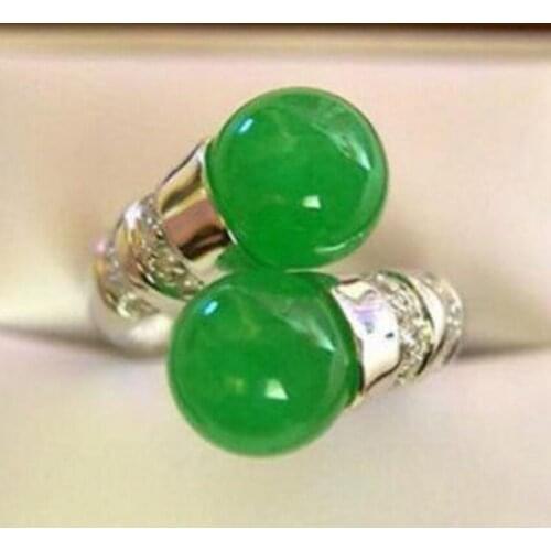 Fashion jewelry Beautiful natural green jade ring size 6-9