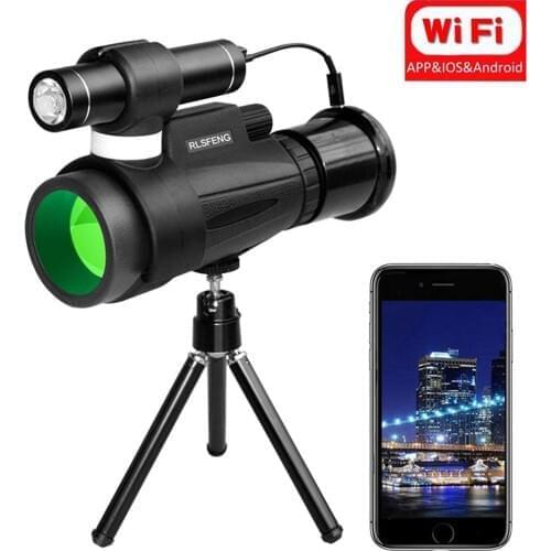 Infrared Night Vision Monocular 12x50 High Power Prism WIFI MonocularConnect to Smartphone APP for Outdoor Trip Night watcing