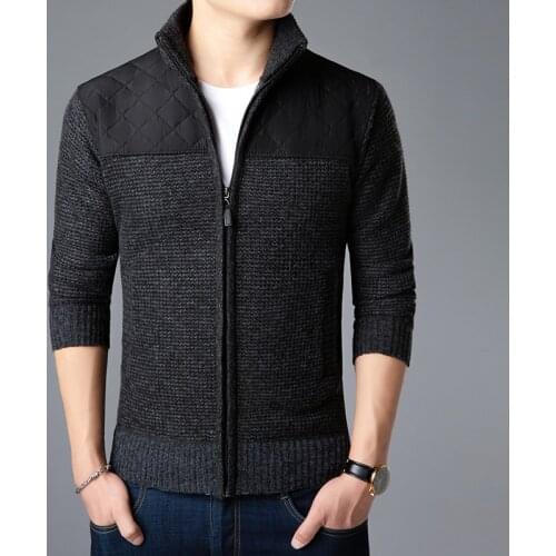 2020 New Fashion Brand Sweater For Mens Kardigan Zipper Slim Fit Jumpers Knitred Thick Autumn Korean Style Casual Men Clothes