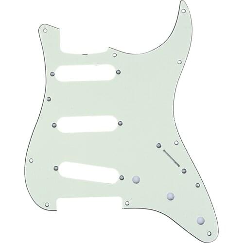 Musiclily Pro 11-Hole 62 Vintage Style SSS Strat Guitar Pickguard for American Stratocaster 62, 3Ply Mint Green