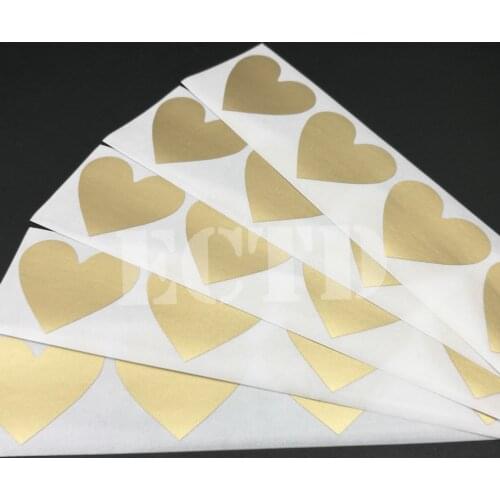 150Pcs Scratch Off Sticker 30x35mm Small Heart Shape Gold Color Blank For Secret Code Cover Home Game Wedding Message Sticker