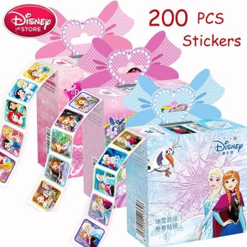 Disney Princess Stickers Belle Snow White Belle Frozen Anna Elsa Stickers for Kids Girls Toys Gift DIY Tattoo Nail Sticker