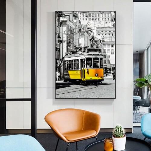 Modern Art Street Landscape Poster Car Wall Art Pictures Posters and Prints Canvas Painting Cuadros for Living Room Home Decor