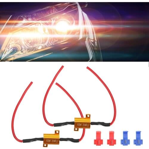 New 2Pcs LED Decoder Car LED Decoder Anti Hyper Flash No Error Wirewound Load Resistor 10W LED Decoders Dropshipping