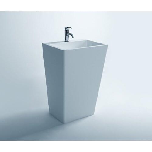 Corian Bathroom Pedestal Wash Basin Freestanding Solid Surface Matt Hand Sink Cloakroom Vanity Wash Sink RS3825